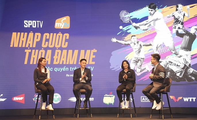 Các vận động viên đạt thành tích cao của thể thao Việt Nam giao lưu tại chương trình.